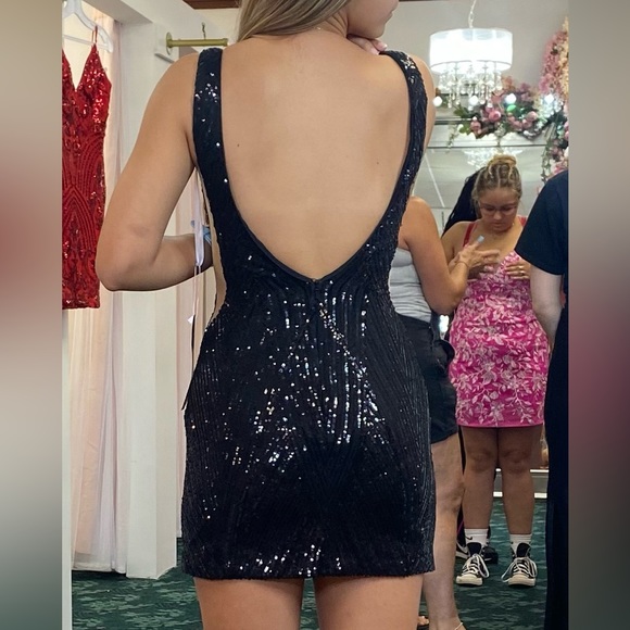 Black Ava Presley Sequined Dress - Picture 8 of 9